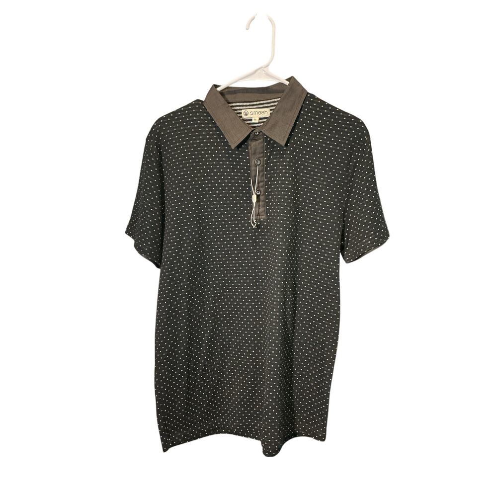 Smash Black And White Polo Size M Denim Collar